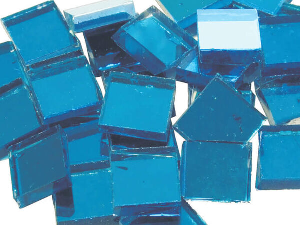 Mirror mosaic glass tiles blue 20x20mm