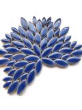 Mosaic Tile Glaced oval Delphinium, 14-21mm x 5mm, 50g