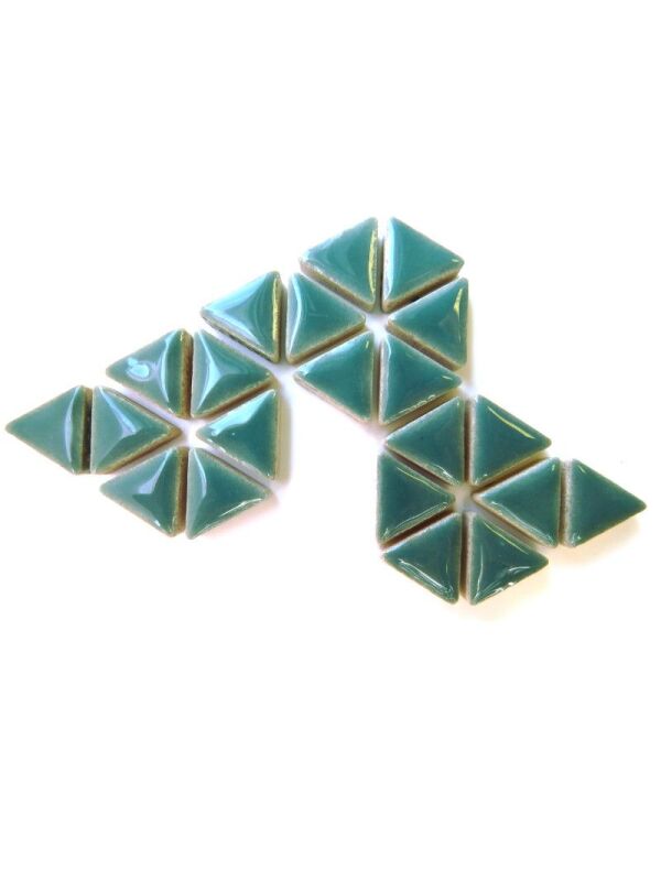 Glaced Mosaic Triangles, Phthalo Green 15 x15x15mm, 50g