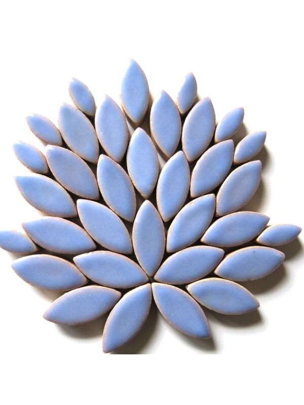 Mosaic tile oval - glazed ceramic Cornflower, 14-21mm x 5mm, 50g