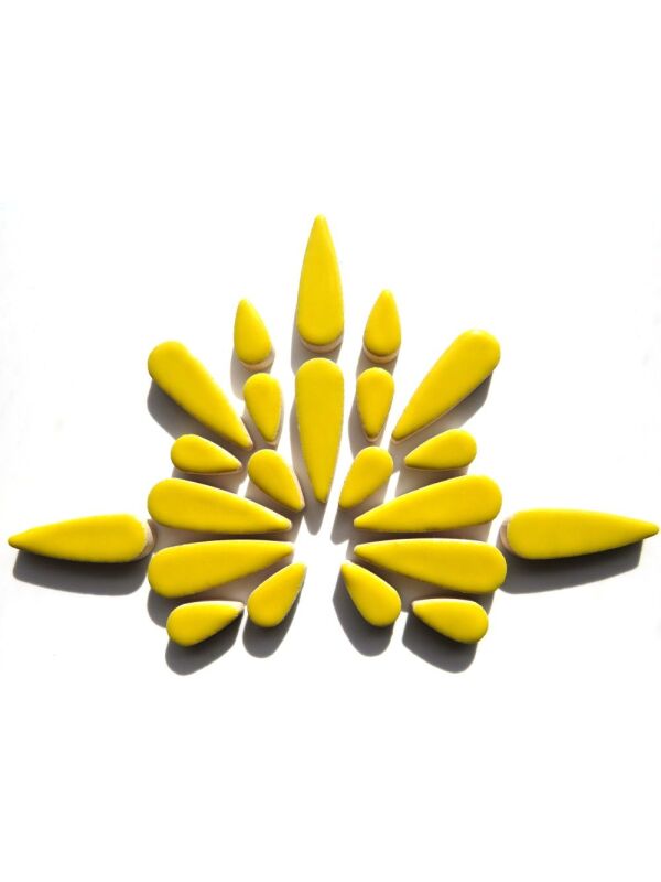 Mosaikstein Teardrop Citrus Yellow , Mosaik glasiert, 15-30mm x 5mm, 50g