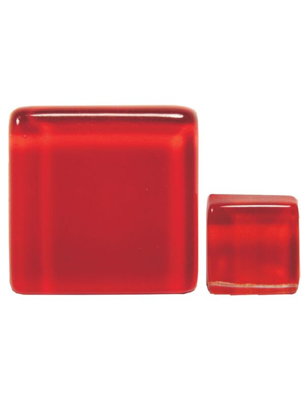 Glass stones mosaic soft red 10x10mm