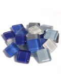 Glass stones mosaic soft blue mix 10x10mm