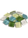 Glass stones mosaic soft green mix 10x10mm