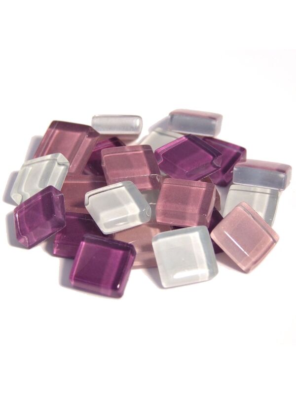 Glass stones mosaic soft purple mix 10x10mm