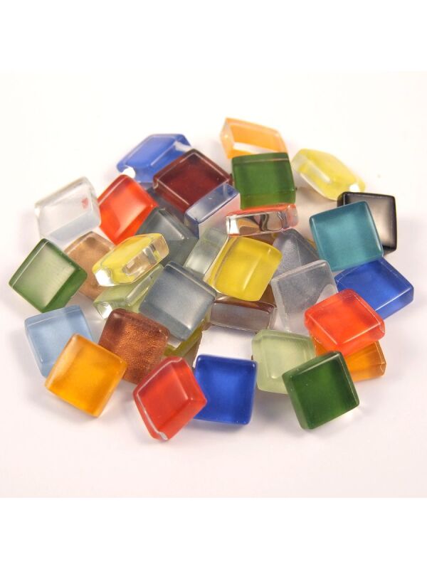 Glass stones mosaic soft coloured mix 10x10mm
