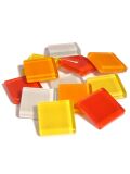 Glass stones mosaic soft yellow-red mix 20x20mm