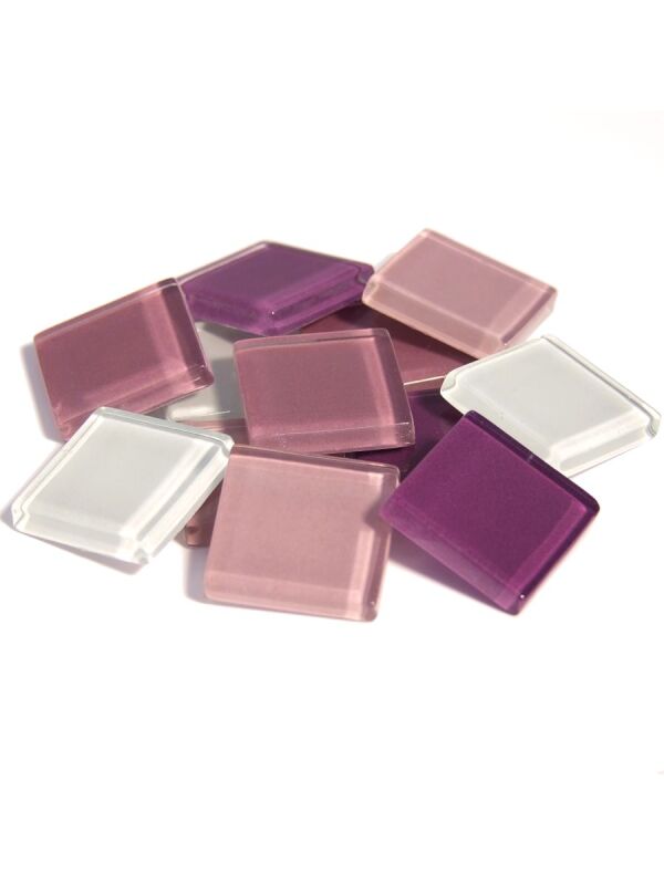 Glass stones mosaic soft purple mix 20x20mm