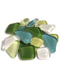 Glass stones mosaic soft green mix polygonal