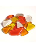 Glass stones mosaic soft yellow-red mix polygonal