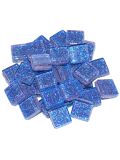 Glass stones mosaic soft blue glitter 10x10mm