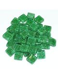 Glass stones mosaic soft green glitter 10x10mm