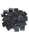 Glass stones mosaic soft black glitter 10x10mm