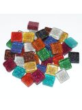 Glass stones mosaic soft glitter mix 10x10mm