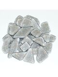 Glass stones mosaic soft silver glitter polygonal