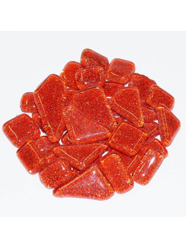 Glass stones mosaic soft red glitter polygonal