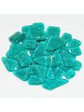 Glass stones mosaic soft turquoise glitter polygonal