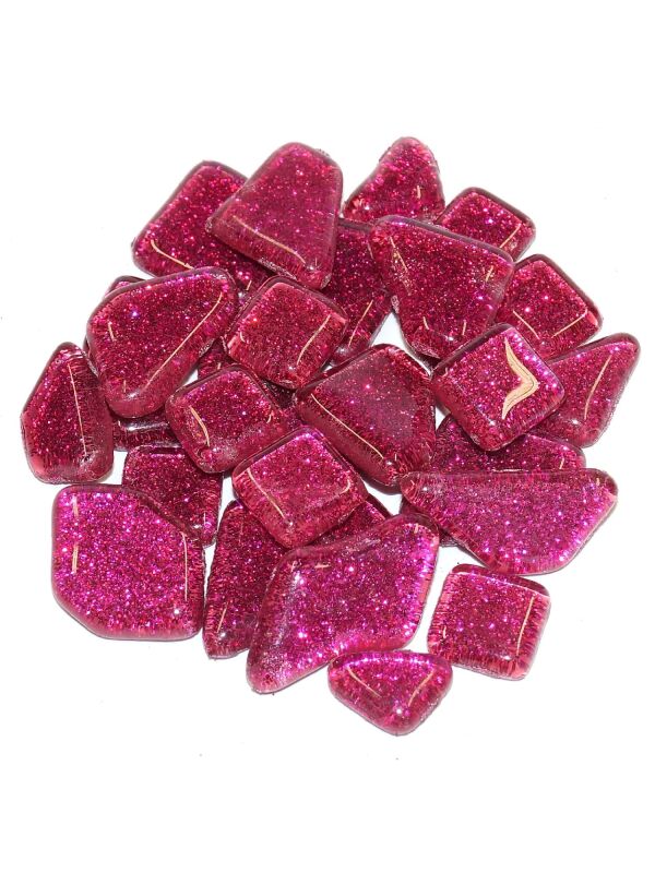 Glass stones mosaic soft pink glitter polygonal