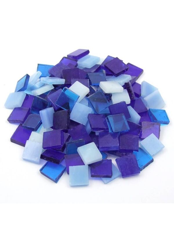 Glas Mosaik Tiffany blau-mix 10x10 200g