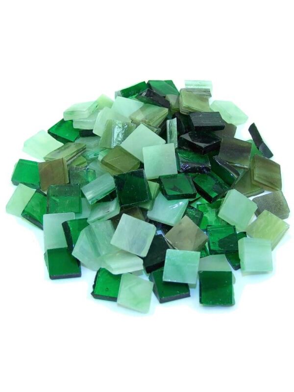 Glass mosaic Tiffany green-mix 10x10 200g