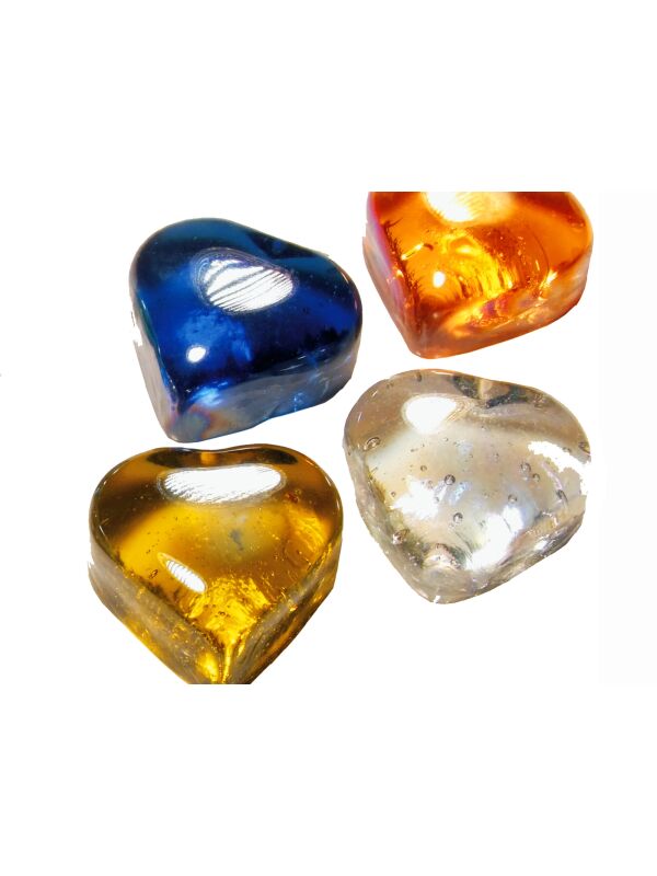 Glass nuggets mosaic nugget hearts colorful