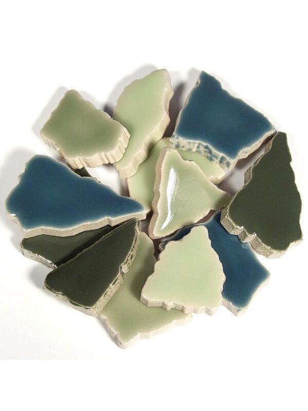 Flip ceramics mosaic stones of glazed porcelain green mix
