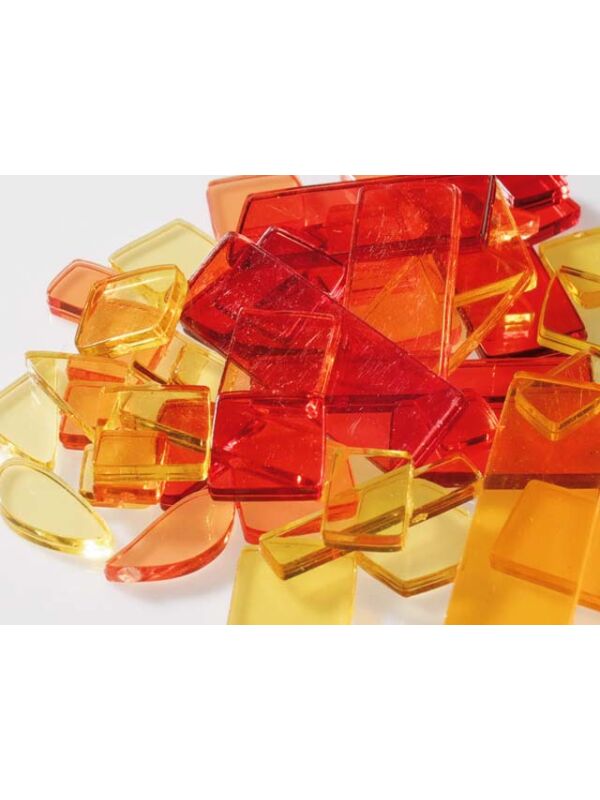 Kunststoff Mosaiksteine Luzy gelb-rot-mix