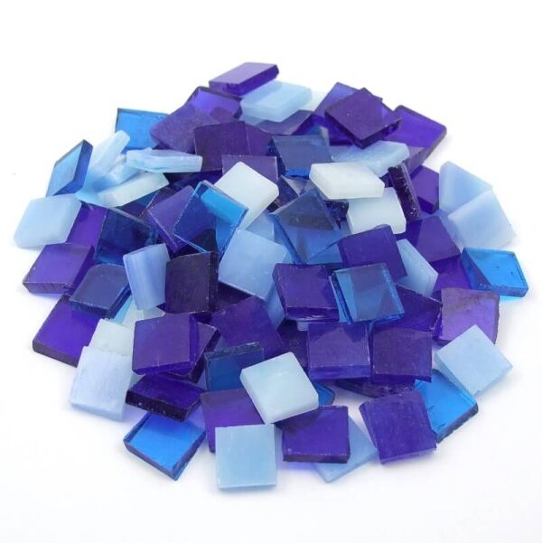 Glass mosaic Tiffany blue-mix 10x10 200g