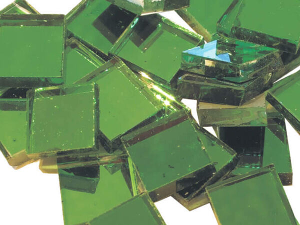 Mirror mosaic glass stones green 20x20mm