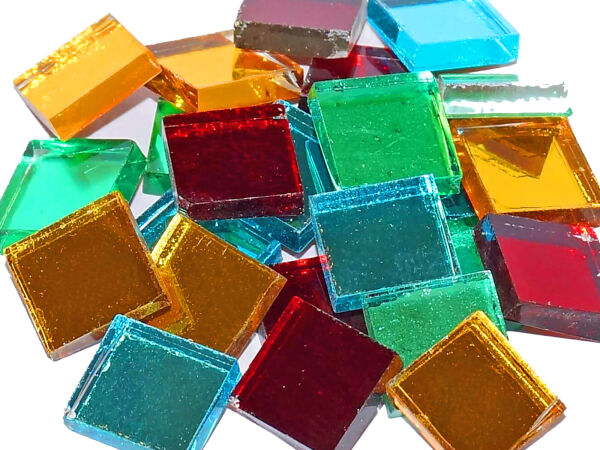 Mirror mosaic glass stones colorful mix 20x20mm