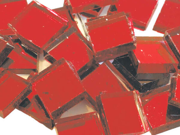 Mirror mosaic glass stones red 20x20mm