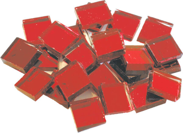 Mirror mosaic glass stones red 10x10mm
