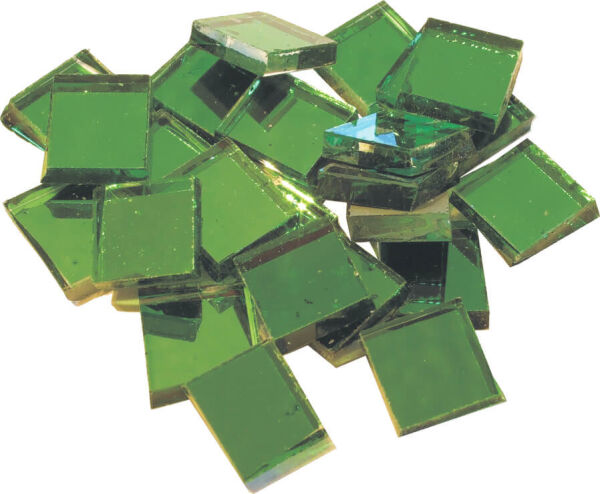 Mirror mosaic glass stones green 10x10mm