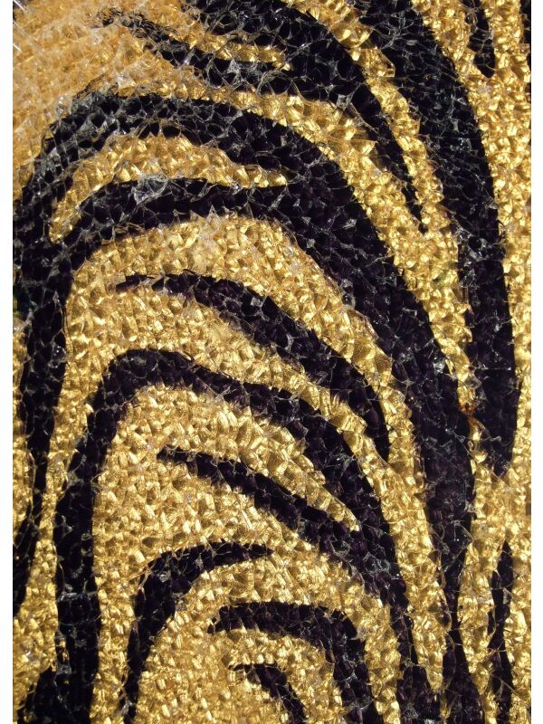 glass mosaic safety glass gold-black zebra 15x20cm