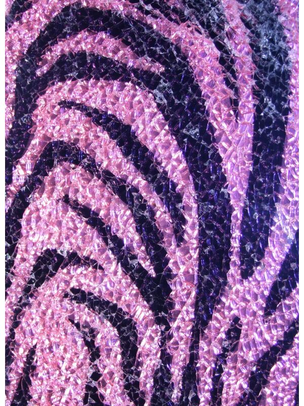 Glass mosaic safety glass purple-black zebra 15x20cm