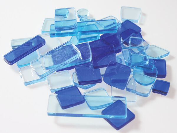 Plastic mosaic stones Luzy blue-mix 100g