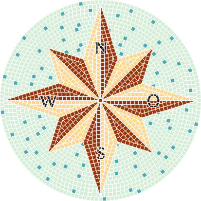 Mosaik Vorlage Kompass Ø=80cm