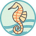 Mosaic templates seahorse-30 d=30cm