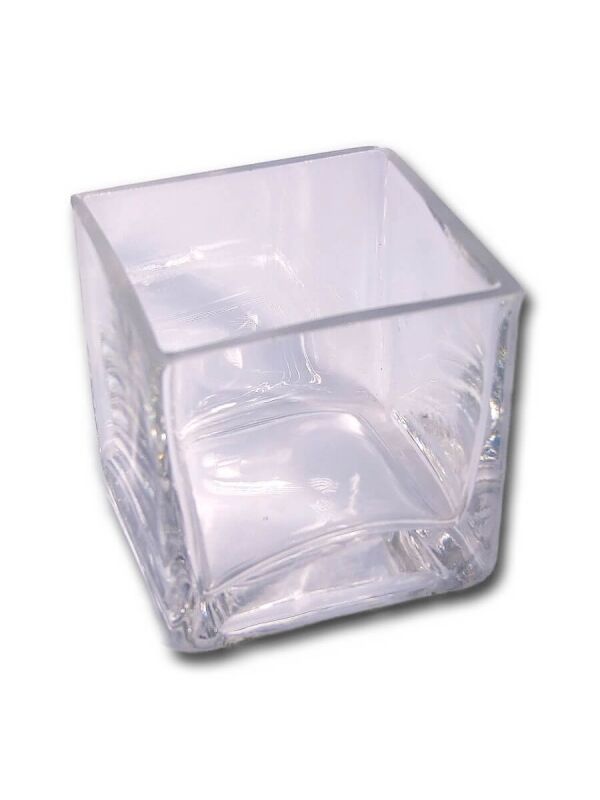 Glass cube for tea lights Mosaic wind light 8x8x8cm