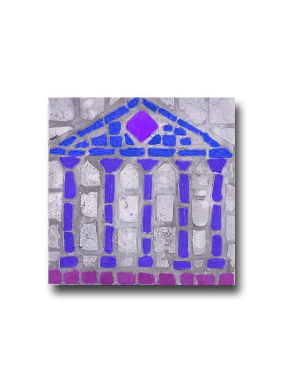 Mosaik 3er Set, Rom Tempel Mosaikfliese bemalen, Mal Vorlage