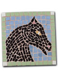 Mosaik Mal-Vorlage Pferd 14x14cm - 2 Stück