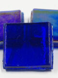 Eis Glas transp. 15x15mm Mosaiksteine, dunkelblau