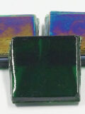 Eis Glas transp. 15x15mm Mosaiksteine, dunkelgrün