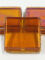 Ice glass mosaic tiles transparent 15x15mm (0,6x0,6 inch),  brown