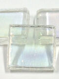 Ice glass mosaic tiles transparent 15x15mm (0,6x0,6...